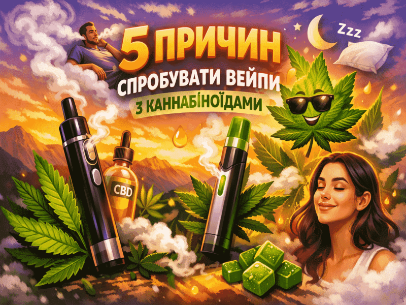 5 ПРИЧИН ПОПРОБОВАТЬ ВЕЙПЫ С КАННАБИНОИДАМИ