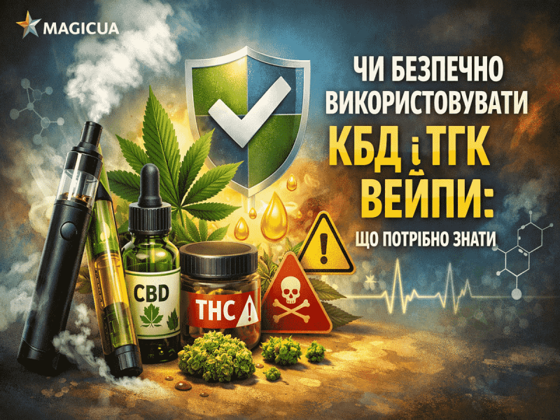 ЧИ БЕЗПЕЧНО ВИКОРИСТОВУВАТИ КБД І ТГК ВЕЙПИ: ЩО ПОТРІБНО ЗНАТИ