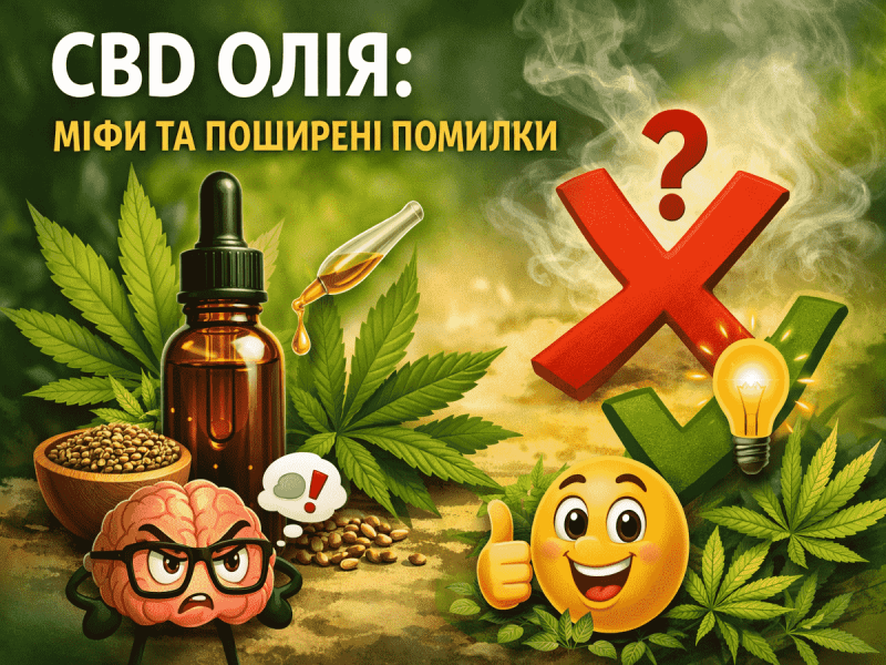 CBD ОЛІЯ: МІФИ ТА ПОШИРЕНІ ПОМИЛКИ