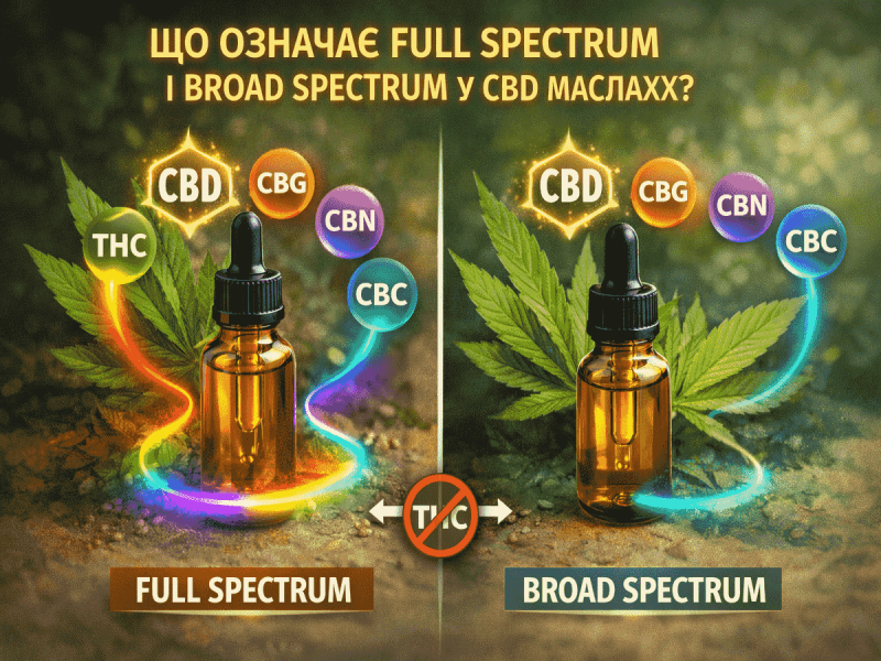 ЩО ОЗНАЧАЄ FULL SPECTRUM І BROAD SPECTRUM У CBD МАСЛАХ?