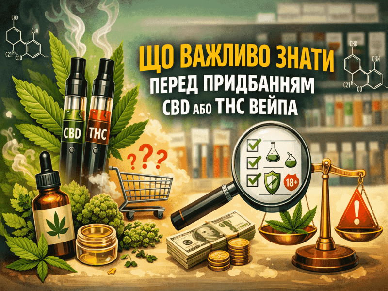 ЧТО ВАЖНО ЗНАТЬ ПЕРЕД ПОКУПКОЙ CBD ИЛИ THC ВЕЙПА