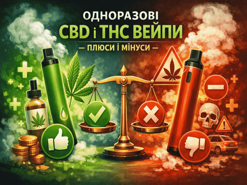 ОДНОРАЗОВЫЕ CBD И THC ВЕЙПЫ — ПЛЮСЫ И МИНУСЫ