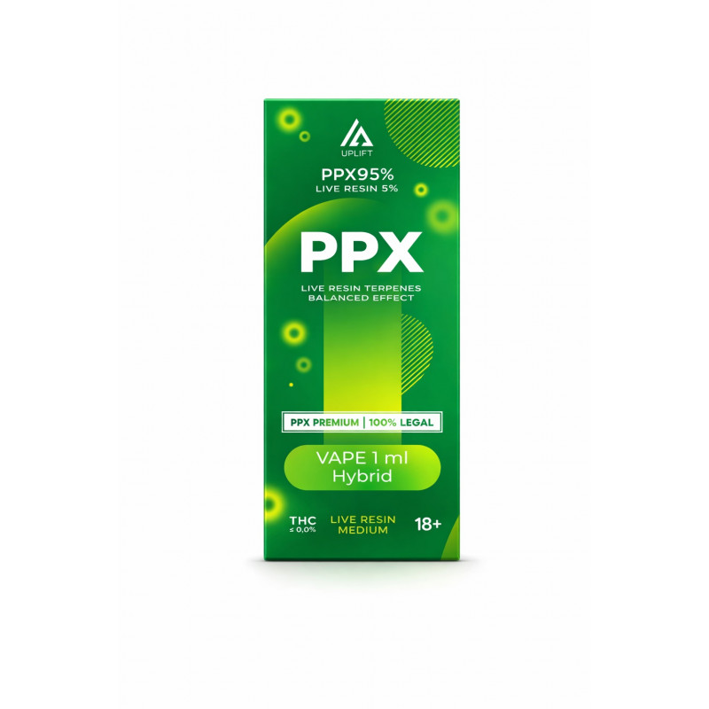 PPX LIGHT 95% + LIVE RESIN 5% 1ML С КАННАБИНОИДАМИ, 300 ИНГАЛЯЦИЙ